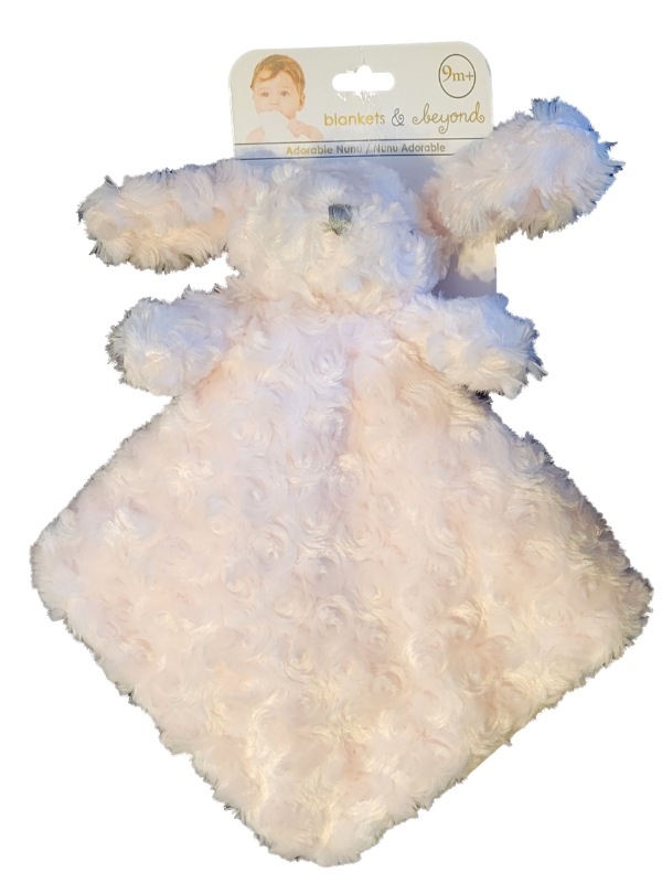 Blankets & Beyond Baby Girls Pink Plush Rosette Swirl Bunny Rabbit Security Blanket Lovey