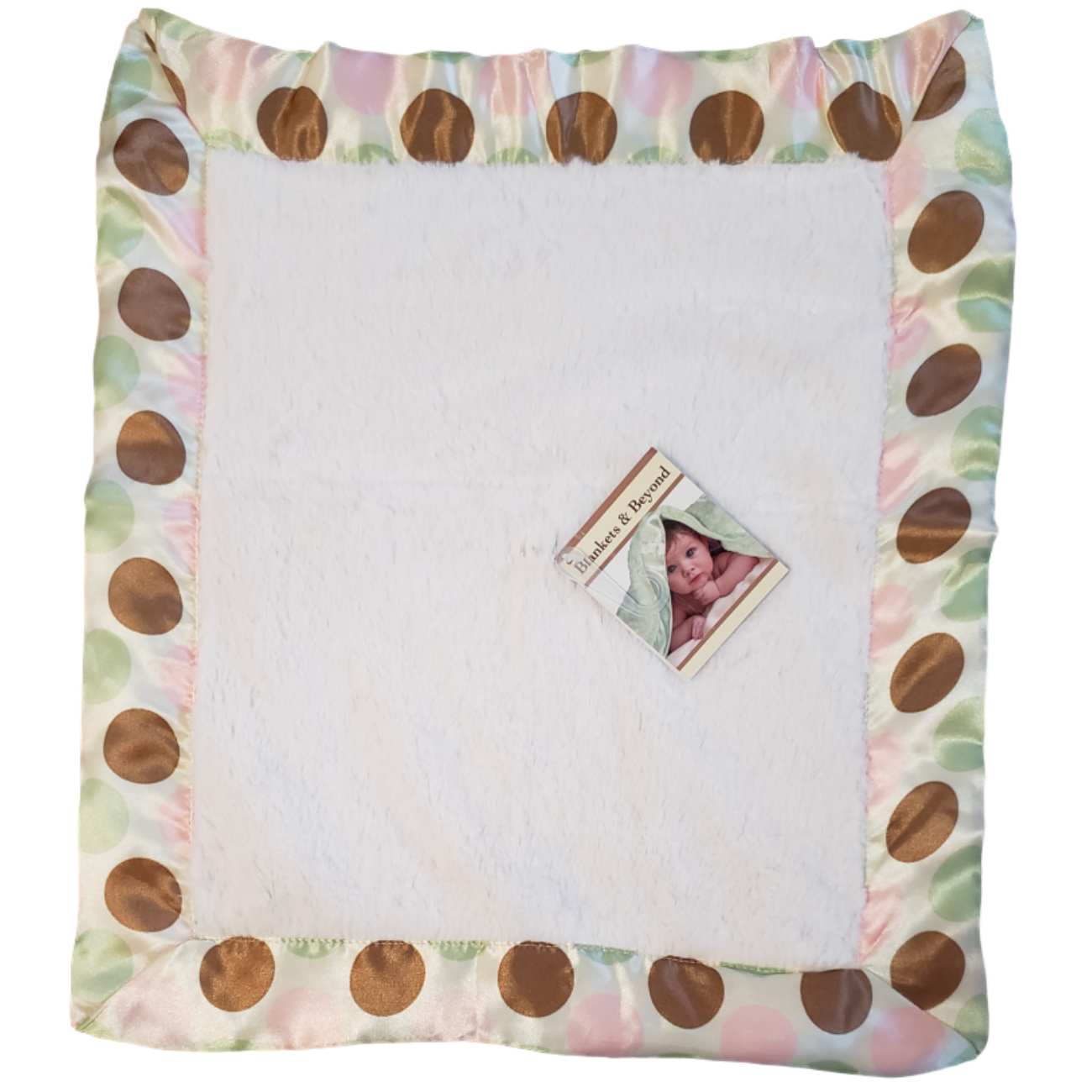 Blankets and Beyond Baby Girls Minky Satin Trim Pink Polka Dot Security Blanket Lovey