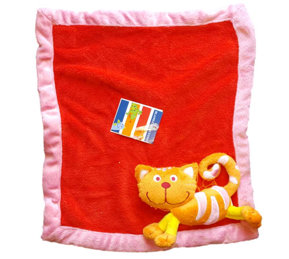Blankets & Beyond Baby Boy Girl Red Pink Plush Kitty Cat Security Blanket Lovey