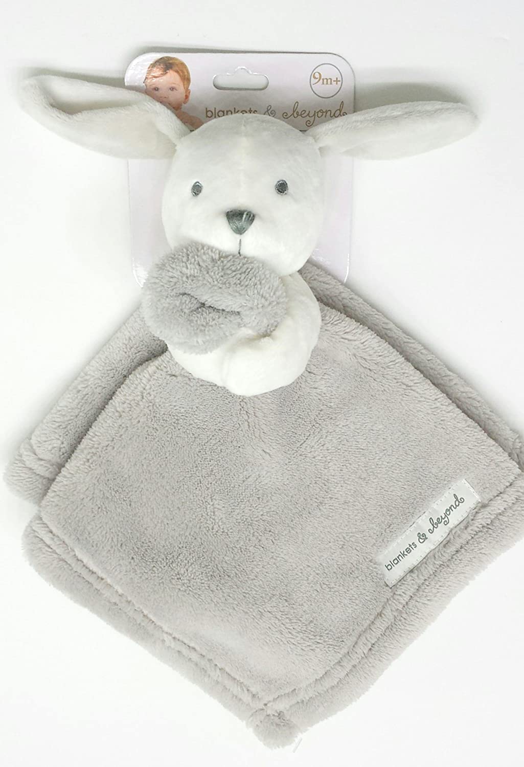 Blankets & Beyond Baby Girl Boy Grey Plush Bunny Rabbit Security Blanket Lovey