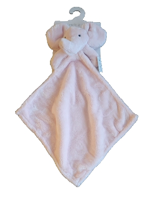 Gracie & Milo Baby Girls Plush Pink Elephant Security Blanket Lovey
