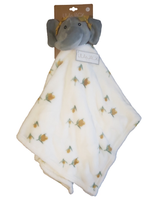 Lila & Jack Baby Girl Plush Elephant Large Security Blanket Lovey