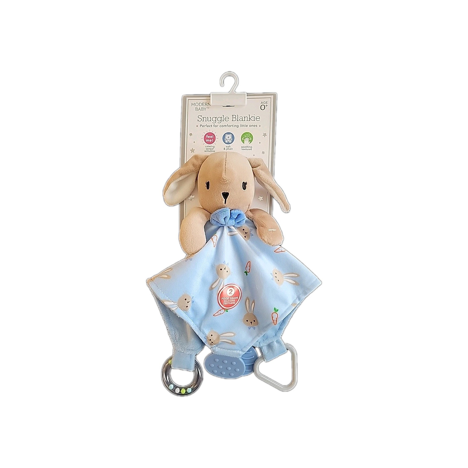 Modern Baby Boy Plush Brown Bunny Rabbit Security Blanket Lovey