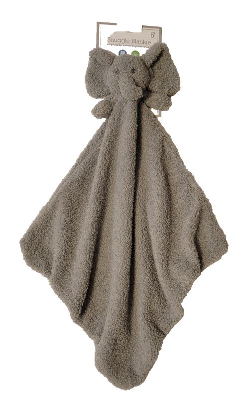 Modern Baby Girl Plush Grey Elephant Security Blanket Lovey