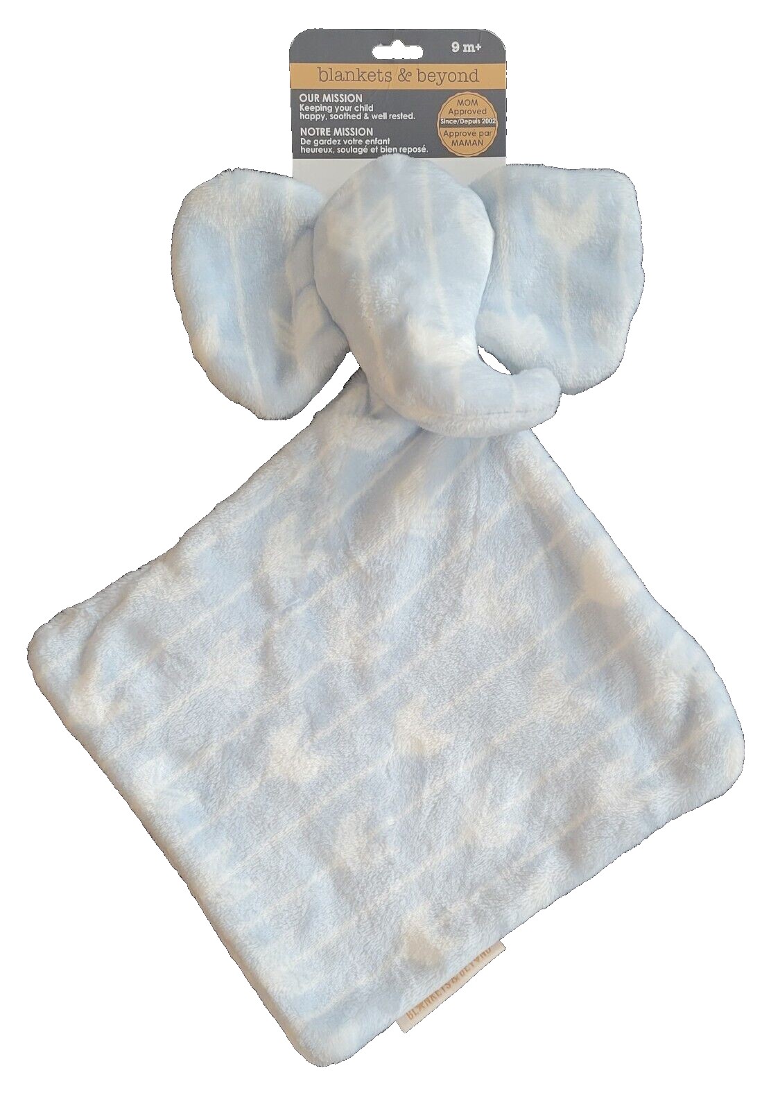 Blankets & Beyond Baby Boys Blue White Plush Elephant Security Blanket Lovey