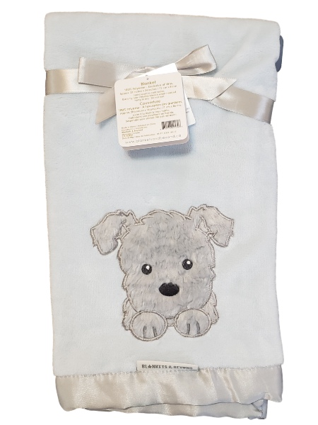 Blankets & Beyond Baby Girl Boy Blue Puppy Dog Large Security Blanket Lovey