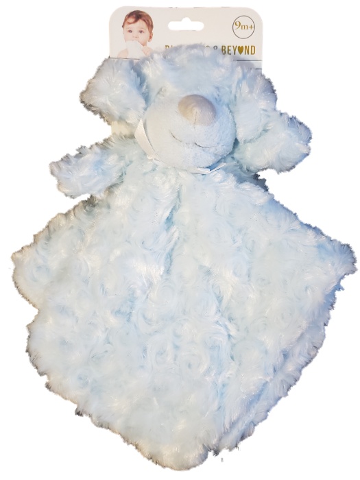 Blankets & Beyond Baby Boys Blue White Rosette Swirl Plush Puppy Dog Security Blanket Lovey