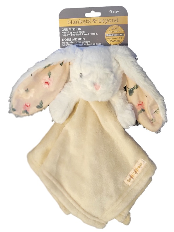 Blankets and Beyond Baby Girls Brown White Plush Long Eared Bunny Rabbit Security Blanket Lovey