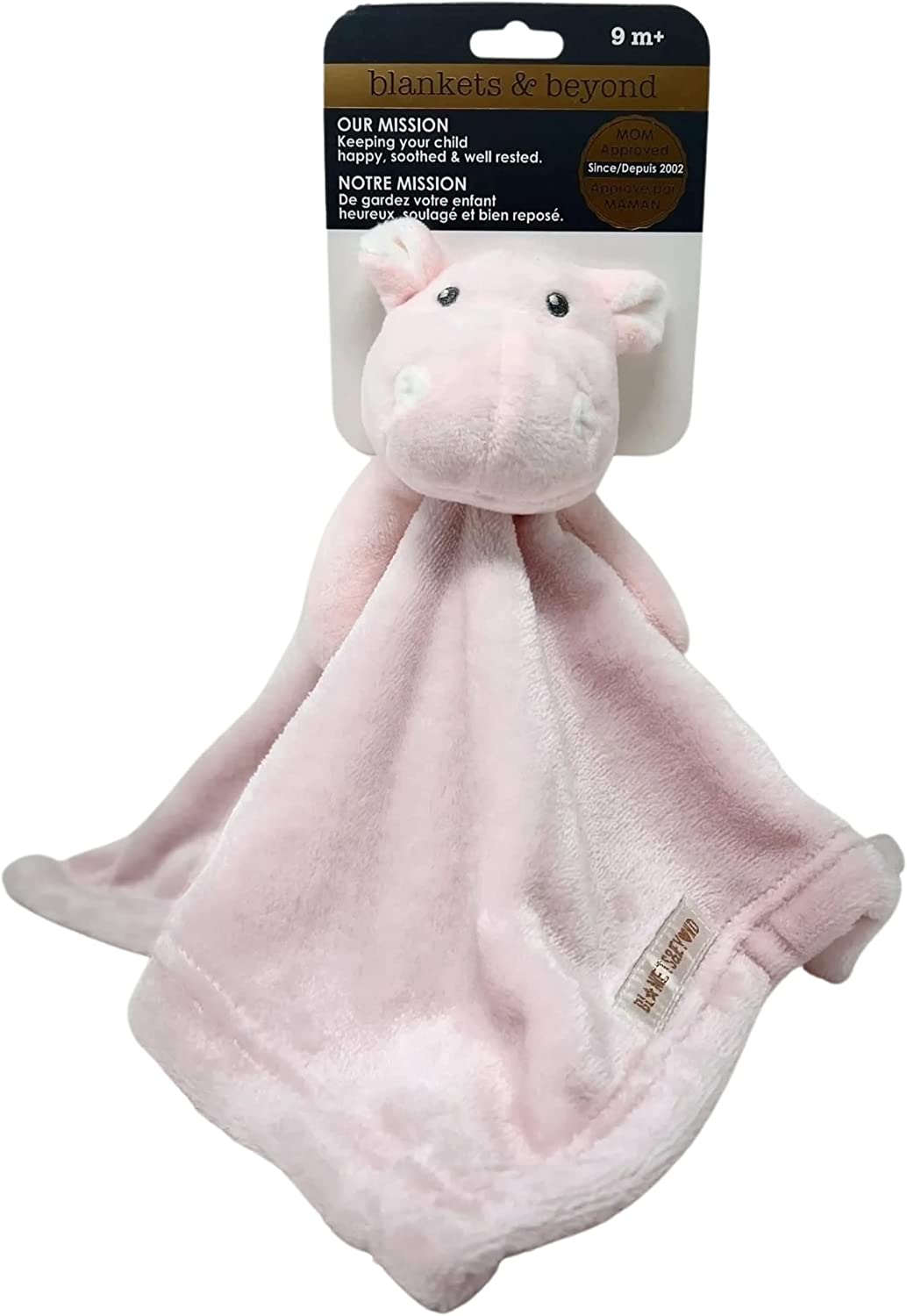 Blankets and Beyond Baby Girl Pink Plush Hippo Security Blanket Lovey
