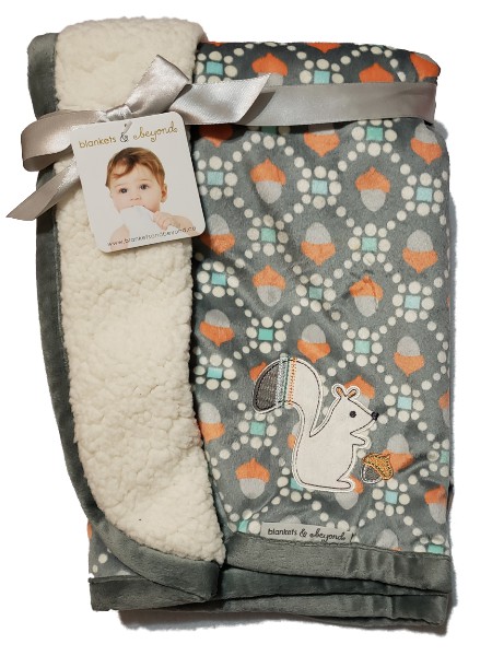 Blankets & Beyond Baby Boy Girl Squirrel Sherpa Blanket