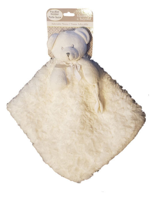 Blankets & Beyond Baby Girl Boy White Plush Rosette Swirl Teddy Bear Security Blanket Lovey