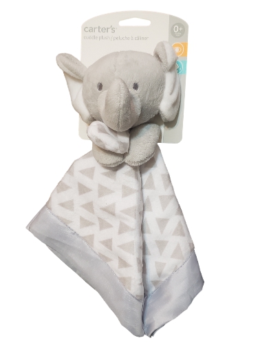 Carter's Baby Infant Girl Boys Grey Plush Elephant Security Blanket Lovey