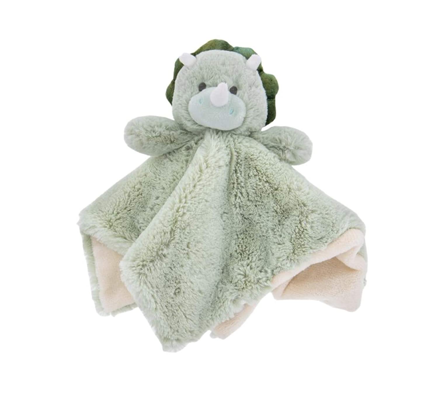 K  Luxe Baby Boys Green Plush Dinosaur Security Blanket Lovey