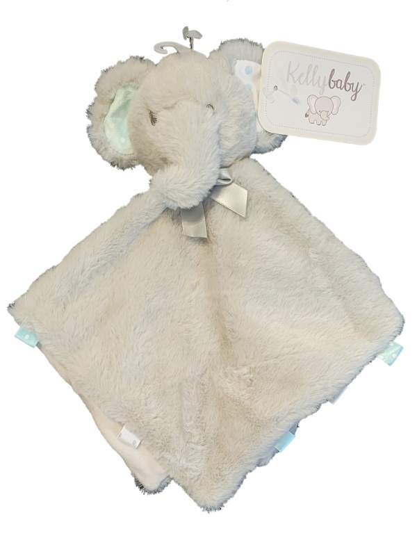 Kelly Baby Infant Girl Boy Grey Elephant Security Blanket Lovey