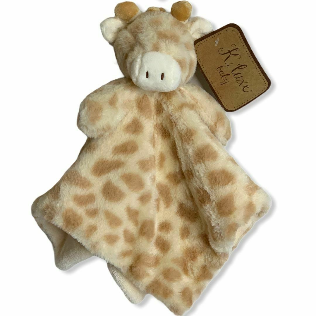 K Luxe Baby Boy Girl Pink Plush Giraffe Security Blanket Lovey with Rattle