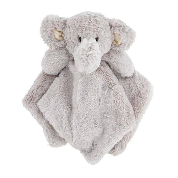 K Luxe Baby Boy Girl Grey Elephant Security Blanket Lovey with Rattle