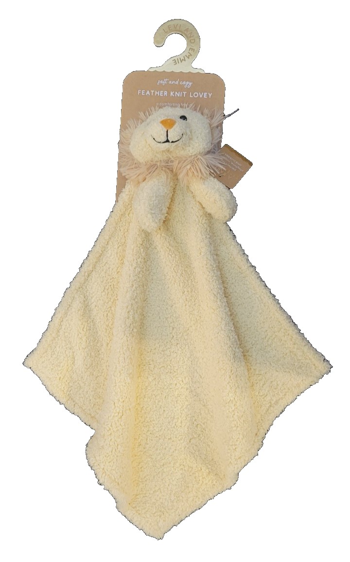 Levi and Emmie Baby Boy Girl Plush Beige Lion Security Blanket Lovey