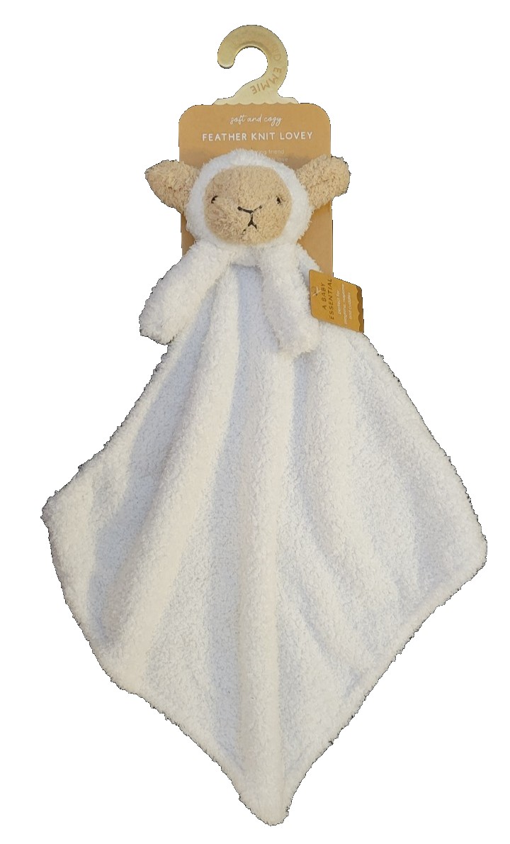 Levi and Emmie Baby Boy Girl Plush White Lamb Security Blanket Lovey