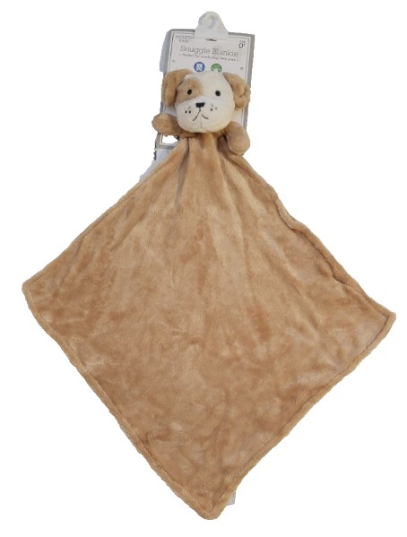 Modern Baby Boy Girl Brown Plush Puppy Dog Blankie Security Blanket Lovey