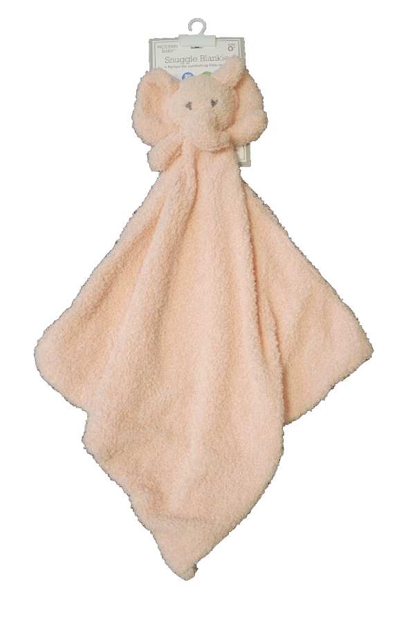 Modern Baby Girl Plush Pink Elephant Security Blanket Lovey