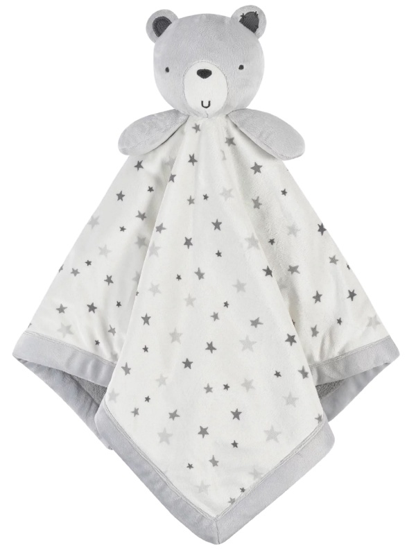 Modern Moments Baby Grey Plush Teddy Bear with Large Security Blanket Lovey