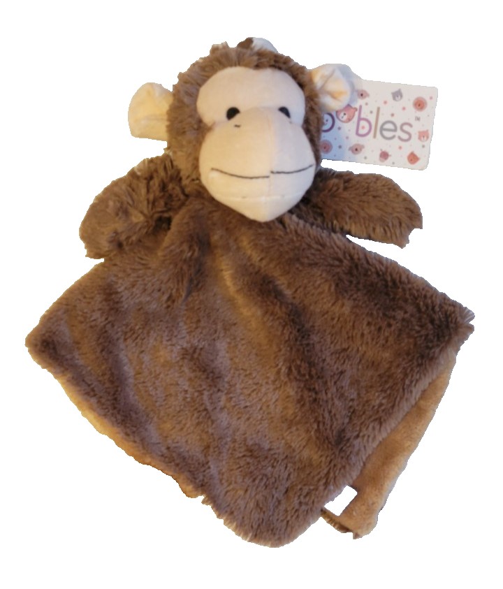 Oobles Baby Boy Girl Brown Plush Monkey Security Blanket Lovey