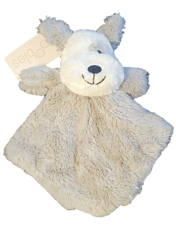 Oobles Baby Boy Girl Grey Plush Puppy Dog Security Blanket Lovey