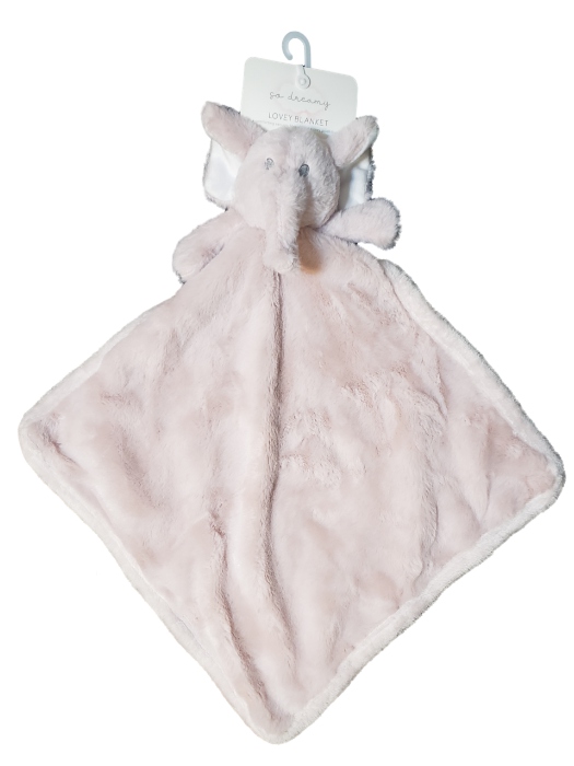 So Dreamy Baby Girls Pink Plush Elephant Security Blanket Lovey